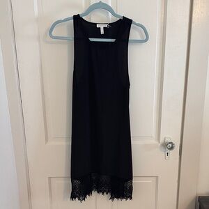 Leith Black Mini Dress with Lace Detail